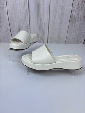 A New Day Sandals Wedge Slide Platform Minimalist Comfort Chunky White Size 7.5